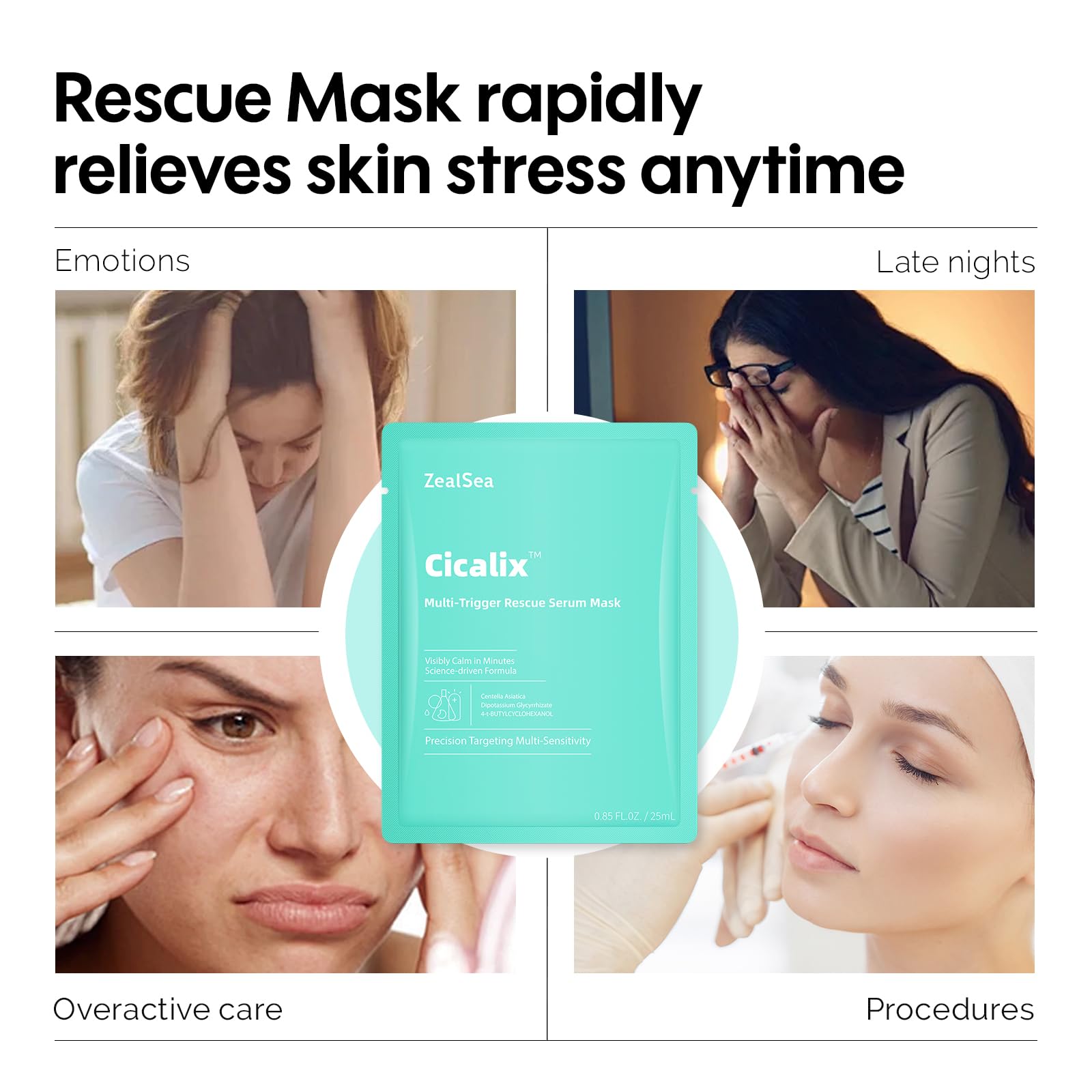 Amazon.com : Cicalix Face Masks Skincare Set, ZealSea Derm